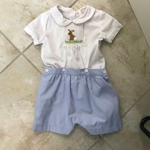 Cecil and Lou Smocked Bunny Button-on Suit